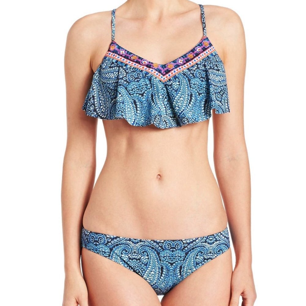 Nanette Lepore Cropped Top & Bikini Bottom Set XS